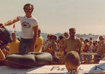 1974.0616 Kevin JAQUES on boat 1st Beer Can Regatta
